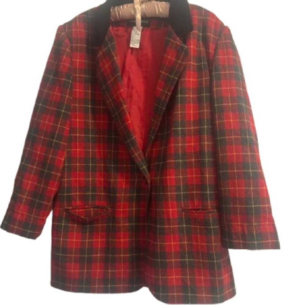 Vintage Wool Plaid Blazer